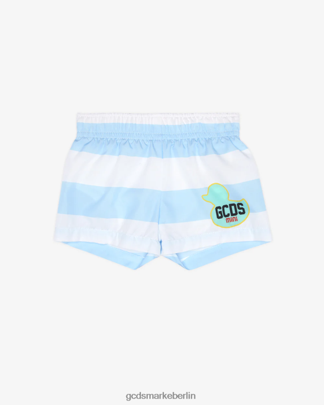 GCDS Kinder Baby-Badeshorts mit Streifen LP42F644 hellblau Kleidung